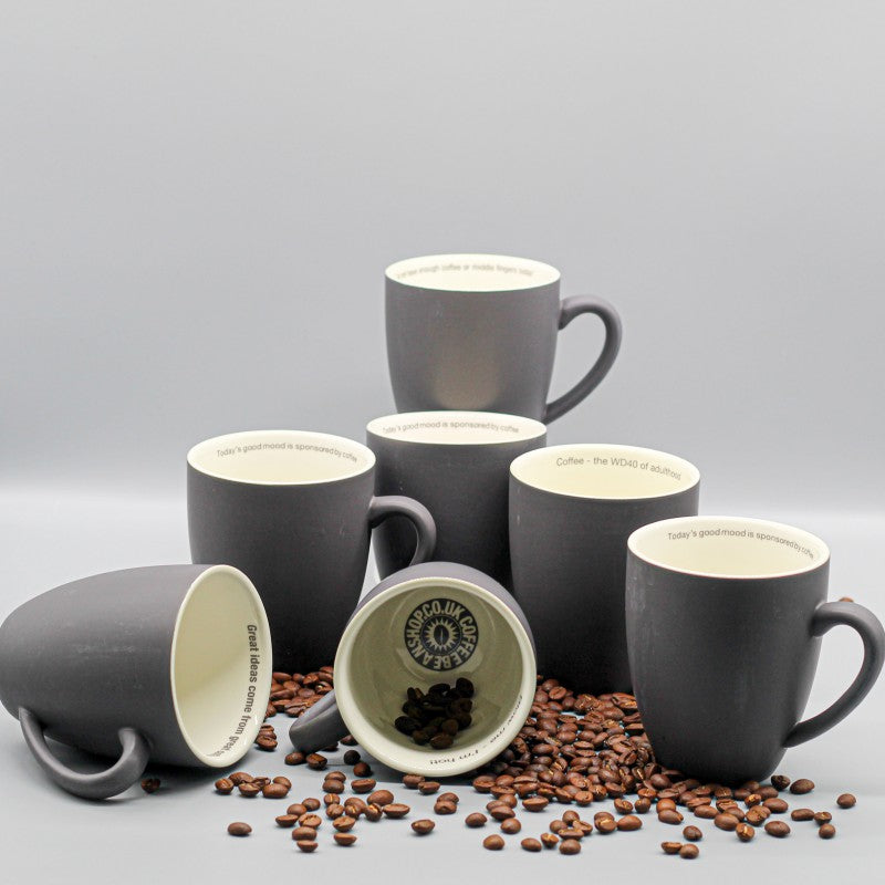 Slate Grey 14oz Coffee Mug with Captions